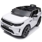Masinuta electrica chipolino suv land rover discovery cu scaun din piele si roti eva white hubeljlrd221wh
