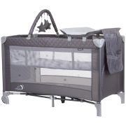Patut pliabil cu saltea de infasat chipolino luna ash grey hubkosilu242as