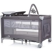Patut pliabil cu saltea de infasat chipolino luna ash grey hubkosilu242as