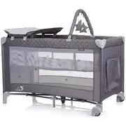 Patut pliabil cu saltea de infasat chipolino luna ash grey hubkosilu242as