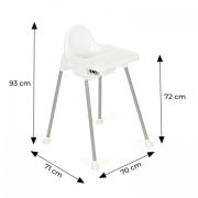 Scaun de masa 2 in 1 pentru copii ecotoys ha-007 - alb edeediha-007white