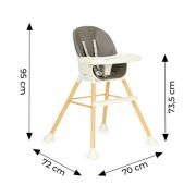 Scaun de masa 2 in 1 pentru copii ecotoys ha-018 - gri edeediha-018gray