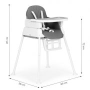 Scaun de masa 3 in 1 pentru copii ecotoys ha-009 - gri edeediha-009gray