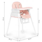 Scaun de masa 3 in 1 pentru copii ecotoys ha-009 - roz edeediha-009pink