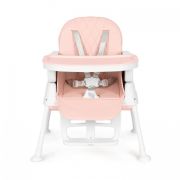 Scaun de masa 3 in 1 pentru copii ecotoys ha-009 - roz edeediha-009pink