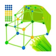 Set constructie 3D cort, cu paie si conectori, 100buc Iso Trade MY18257 BBJMY18257_Verde