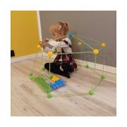 Set constructie 3D cort, cu paie si conectori, 100buc Iso Trade MY18257 BBJMY18257_Verde