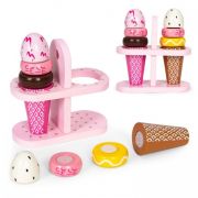 Set de 2 inghetate din lemn pentru copii, 9 elemente, ecotoys tl12106 edeeditl12106