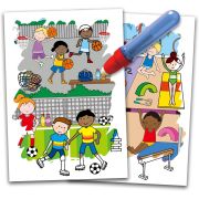 Water magic: carte de colorat ora de sport