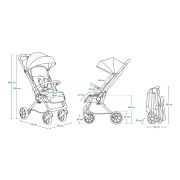 Carucior sport, Lionelo, Cloe, Cu accesorii, Cadru din aluminiu, Pana la 22 kg, Usor, Pliere compacta pentru avion, cu o singura mana, Ideal pentru toate tipurile de suprafete, 6 luni+, Black Onyx BYNLO-CLOE_BLACK_ONYX