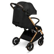 Carucior sport, Lionelo, Cloe, Cu accesorii, Cadru din aluminiu, Pana la 22 kg, Usor, Pliere compacta pentru avion, cu o singura mana, Ideal pentru toate tipurile de suprafete, 6 luni+, Black Onyx BYNLO-CLOE_BLACK_ONYX