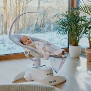 Balansoar, Lionelo, Iris, 2 in 1, Rotire 360 grade, Electric, Cu 3 moduri de leganare, Cu 5 trepte de viteza, Cu 3 pozitii de inclinare, Pana la 9 kg, Gri BYNLO-IRIS_GREY_CONCRETE