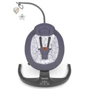 Balansoar si sezlong, Lionelo, Ralf, 2 in 1, Electric, Cu telecomanda si cablu USB, Cu miscare laterala de balansare si 5 niveluri diferite de viteza, Cu 12 melodii, Gri/Alb BYNLO-RALF_GREY_WHITE