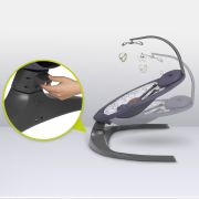 Balansoar si sezlong, Lionelo, Ralf, 2 in 1, Electric, Cu telecomanda si cablu USB, Cu miscare laterala de balansare si 5 niveluri diferite de viteza, Cu 12 melodii, Gri/Alb BYNLO-RALF_GREY_WHITE