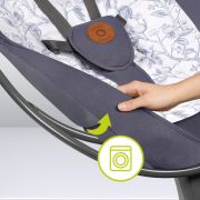 Balansoar si sezlong, Lionelo, Ralf, 2 in 1, Electric, Cu telecomanda si cablu USB, Cu miscare laterala de balansare si 5 niveluri diferite de viteza, Cu 12 melodii, Gri/Alb BYNLO-RALF_GREY_WHITE
