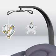 Balansoar si sezlong, Lionelo, Ralf, 2 in 1, Electric, Cu telecomanda si cablu USB, Cu miscare laterala de balansare si 5 niveluri diferite de viteza, Cu 12 melodii, Gri/Alb BYNLO-RALF_GREY_WHITE