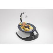 Balansoar si sezlong, Lionelo, Ralf, 2 in 1, Electric, Cu telecomanda si cablu USB, Cu miscare laterala de balansare si 5 niveluri diferite de viteza, Cu 12 melodii, Gri/Alb BYNLO-RALF_GREY_WHITE