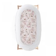 Cearsaf Din Bumbac Cu Elastic Pe Contur Pentru Landou Si Cosulete, Cherry Light Pjb1685