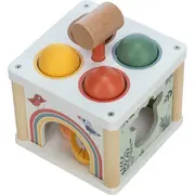 Centru de activitati, Free2Play, Cu figurine, Cu ciocanel, Din lemn, Conform cu standardul european de securitate EN71/123, 15 x 15 x 12 cm, 12 luni+, Multicolor BYN80616