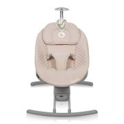 Leagan, Lionelo, Rio, Electric, Cu 3 viteze de leganare, Cu 8 melodii, Cu telecomanda, Cu husa detasabila, Cu perna detasabila, Centura in 3 puncte, Pana la 9 kg, Bej BYNLO-RIO_BEIGE_LATTE