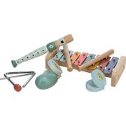 Set instrumente muzicale, Free2Play, 5 in 1, Contine xilofon, Fluier, Din lemn, Conform cu standardul european de securitate EN71/123, 3 ani+, Multicolor BYN80586