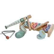 Set instrumente muzicale, Free2Play, 5 in 1, Contine xilofon, Fluier, Din lemn, Conform cu standardul european de securitate EN71/123, 3 ani+, Multicolor BYN80586
