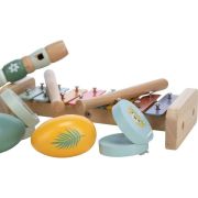 Set instrumente muzicale, Free2Play, 5 in 1, Contine xilofon, Fluier, Din lemn, Conform cu standardul european de securitate EN71/123, 3 ani+, Multicolor BYN80586