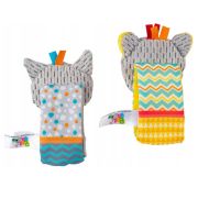 Set jucarii zornaitoare, Balibazoo, Animale, 2 bratari, Inchidere cu velcro, Stimuleaza dezvoltarea senzoriala si tactila, 0 luni+, Multicolor BYN82061