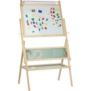 Tablita magnetica, Free2Play, 2 in 1, Cu litere si cifre magnetice, Din lemn, Conform cu standardul european de securitate EN71/123, 3 ani+, Multicolor BYN80609