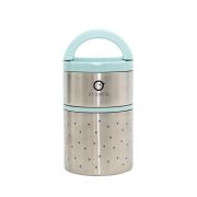 Termos mancare solida cu doua recipiente independente 250+570ml turcoaz olmitos lvtkolm0532