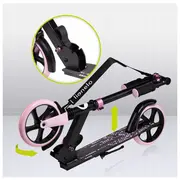 Trotineta, Lionelo, Luca, Pentru copii sau adulti, Ultrapliabila, Pana la 100 Kg, Conform cu standardul european de securitate EN14619, Roz BYNLO-LUCA_BLACK_CARBON_PINK
