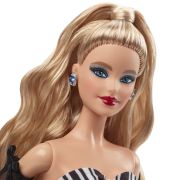 BARBIE SIGNATURE ANIVERSARE 65 ANI PAPUSA BARBIE CU ROCHIE DE BAL ALB NEGRU VIVMTHRM58