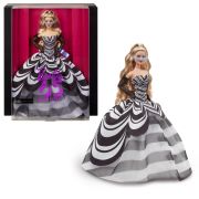 BARBIE SIGNATURE ANIVERSARE 65 ANI PAPUSA BARBIE CU ROCHIE DE BAL ALB NEGRU VIVMTHRM58