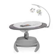 Balansoar, Lionelo, Mell, 2 in 1, Rotire 360 grade, Electric, Cu 3 moduri de leganare, Cu 5 trepte de viteza, Cu 3 pozitii de inclinare, Cu timer, 12 melodii si 2 sunete ale naturii, Pana la 9 kg, Gri BYNLO-MELL_GREY_STONE