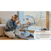 Balansoar, Lionelo, Mell, 2 in 1, Rotire 360 grade, Electric, Cu 3 moduri de leganare, Cu 5 trepte de viteza, Cu 3 pozitii de inclinare, Cu timer, 12 melodii si 2 sunete ale naturii, Pana la 9 kg, Gri BYNLO-MELL_GREY_STONE
