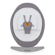 Balansoar, Lionelo, Mell, 2 in 1, Rotire 360 grade, Electric, Cu 3 moduri de leganare, Cu 5 trepte de viteza, Cu 3 pozitii de inclinare, Cu timer, 12 melodii si 2 sunete ale naturii, Pana la 9 kg, Gri BYNLO-MELL_GREY_STONE