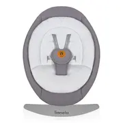 Balansoar, Lionelo, Mell, 2 in 1, Rotire 360 grade, Electric, Cu 3 moduri de leganare, Cu 5 trepte de viteza, Cu 3 pozitii de inclinare, Cu timer, 12 melodii si 2 sunete ale naturii, Pana la 9 kg, Gri BYNLO-MELL_GREY_STONE