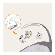 Balansoar, Lionelo, Mell, 2 in 1, Rotire 360 grade, Electric, Cu 3 moduri de leganare, Cu 5 trepte de viteza, Cu 3 pozitii de inclinare, Cu timer, 12 melodii si 2 sunete ale naturii, Pana la 9 kg, Gri BYNLO-MELL_GREY_STONE