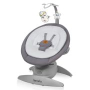 Balansoar, Lionelo, Mell, 2 in 1, Rotire 360 grade, Electric, Cu 3 moduri de leganare, Cu 5 trepte de viteza, Cu 3 pozitii de inclinare, Cu timer, 12 melodii si 2 sunete ale naturii, Pana la 9 kg, Gri BYNLO-MELL_GREY_STONE