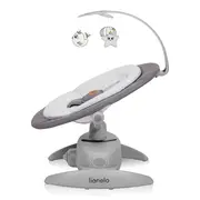 Balansoar, Lionelo, Mell, 2 in 1, Rotire 360 grade, Electric, Cu 3 moduri de leganare, Cu 5 trepte de viteza, Cu 3 pozitii de inclinare, Cu timer, 12 melodii si 2 sunete ale naturii, Pana la 9 kg, Gri BYNLO-MELL_GREY_STONE