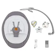 Balansoar, Lionelo, Mell, 2 in 1, Rotire 360 grade, Electric, Cu 3 moduri de leganare, Cu 5 trepte de viteza, Cu 3 pozitii de inclinare, Cu timer, 12 melodii si 2 sunete ale naturii, Pana la 9 kg, Gri BYNLO-MELL_GREY_STONE