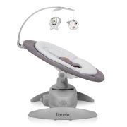 Balansoar, Lionelo, Mell, 2 in 1, Rotire 360 grade, Electric, Cu 3 moduri de leganare, Cu 5 trepte de viteza, Cu 3 pozitii de inclinare, Cu timer, 12 melodii si 2 sunete ale naturii, Pana la 9 kg, Gri BYNLO-MELL_GREY_STONE