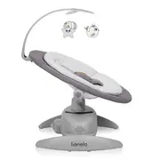 Balansoar, Lionelo, Mell, 2 in 1, Rotire 360 grade, Electric, Cu 3 moduri de leganare, Cu 5 trepte de viteza, Cu 3 pozitii de inclinare, Cu timer, 12 melodii si 2 sunete ale naturii, Pana la 9 kg, Gri BYNLO-MELL_GREY_STONE