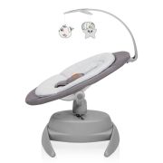 Balansoar, Lionelo, Mell, 2 in 1, Rotire 360 grade, Electric, Cu 3 moduri de leganare, Cu 5 trepte de viteza, Cu 3 pozitii de inclinare, Cu timer, 12 melodii si 2 sunete ale naturii, Pana la 9 kg, Gri BYNLO-MELL_GREY_STONE