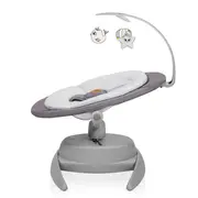 Balansoar, Lionelo, Mell, 2 in 1, Rotire 360 grade, Electric, Cu 3 moduri de leganare, Cu 5 trepte de viteza, Cu 3 pozitii de inclinare, Cu timer, 12 melodii si 2 sunete ale naturii, Pana la 9 kg, Gri BYNLO-MELL_GREY_STONE