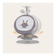 Balansoar, Lionelo, Mell, 2 in 1, Rotire 360 grade, Electric, Cu 3 moduri de leganare, Cu 5 trepte de viteza, Cu 3 pozitii de inclinare, Cu timer, 12 melodii si 2 sunete ale naturii, Pana la 9 kg, Gri BYNLO-MELL_GREY_STONE