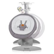 Balansoar, Lionelo, Mell, 2 in 1, Rotire 360 grade, Electric, Cu 3 moduri de leganare, Cu 5 trepte de viteza, Cu 3 pozitii de inclinare, Cu timer, 12 melodii si 2 sunete ale naturii, Pana la 9 kg, Gri BYNLO-MELL_GREY_STONE