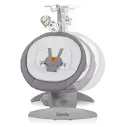 Balansoar, Lionelo, Mell, 2 in 1, Rotire 360 grade, Electric, Cu 3 moduri de leganare, Cu 5 trepte de viteza, Cu 3 pozitii de inclinare, Cu timer, 12 melodii si 2 sunete ale naturii, Pana la 9 kg, Gri BYNLO-MELL_GREY_STONE