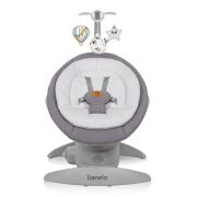 Balansoar, Lionelo, Mell, 2 in 1, Rotire 360 grade, Electric, Cu 3 moduri de leganare, Cu 5 trepte de viteza, Cu 3 pozitii de inclinare, Cu timer, 12 melodii si 2 sunete ale naturii, Pana la 9 kg, Gri BYNLO-MELL_GREY_STONE