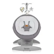 Balansoar, Lionelo, Mell, 2 in 1, Rotire 360 grade, Electric, Cu 3 moduri de leganare, Cu 5 trepte de viteza, Cu 3 pozitii de inclinare, Cu timer, 12 melodii si 2 sunete ale naturii, Pana la 9 kg, Gri BYNLO-MELL_GREY_STONE